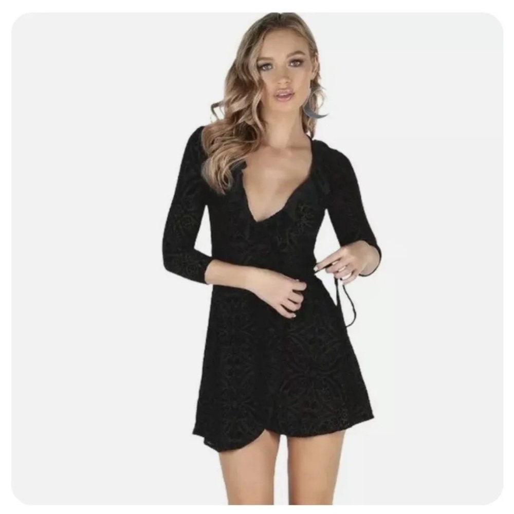 BLACKMILK BURNED VELVET WRAP DRESS SIZE XXS NWT